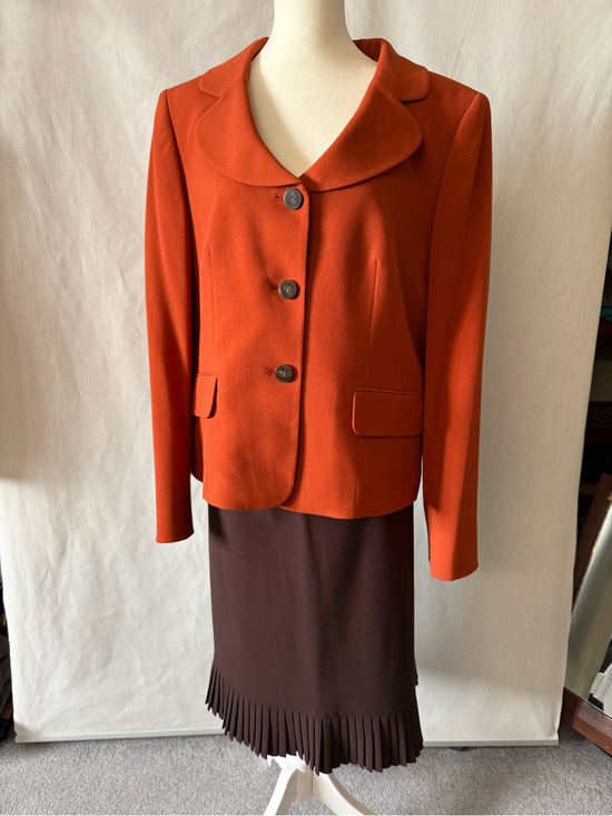 Jones Wear Jackets & Blazers - Rust Orange Button Front Jacket